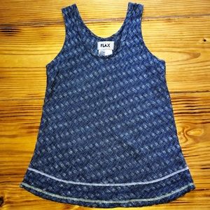 Flax sleeveless line top with stitched detail